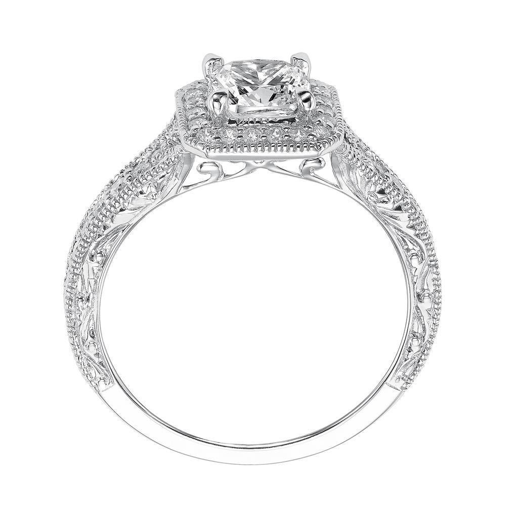 Cushion Vintage Halo Engagement Ring — alternate view