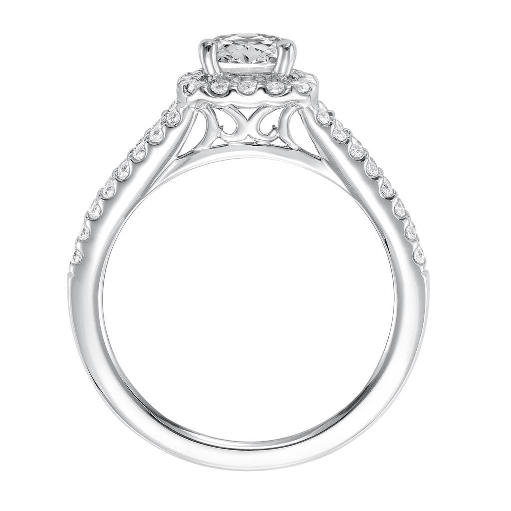 Cushion Sidestone Engagement Ring — alternate view