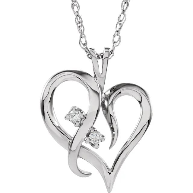 Stuller White Gold Heart Pendant
