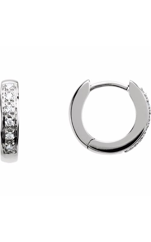 Premier Fine Jewelers White Gold & Diamond Hoops