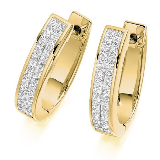 Premier Fine Jewelers Statement Diamond Gold Hoops