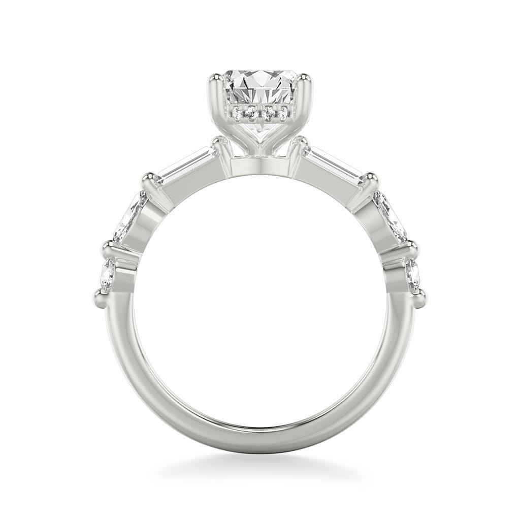 Oval Sidestone Engagement Ring — alternate view