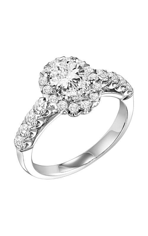 Oval Hidden Halo Engagement Ring — SKU 31-697EVW