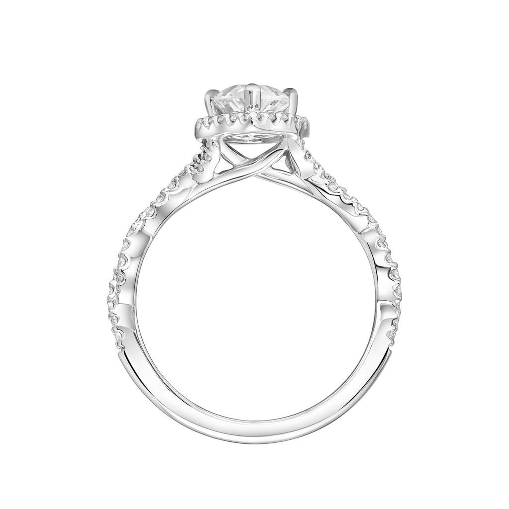 Pear Twist Halo Engagement Ring — alternate view