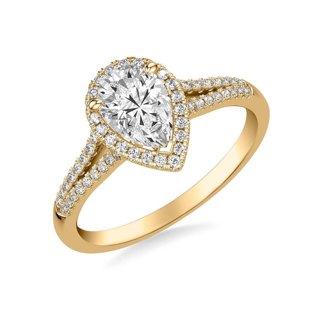 Pear Sidestone Engagement Ring — SKU 31-12087EPY