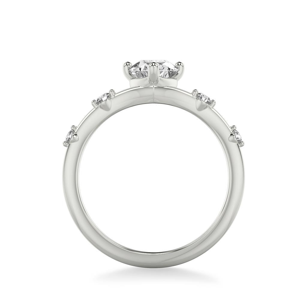 Pear Sidestone Engagement Ring — alternate view