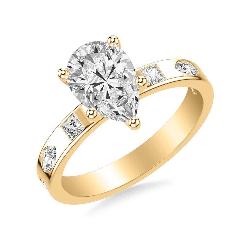 Pear Sidestone Engagement Ring — SKU 31-12266HPY