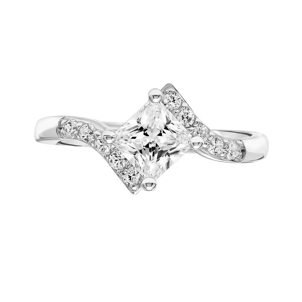 Princess Cut Contemporary Engagement Ring — alternate view