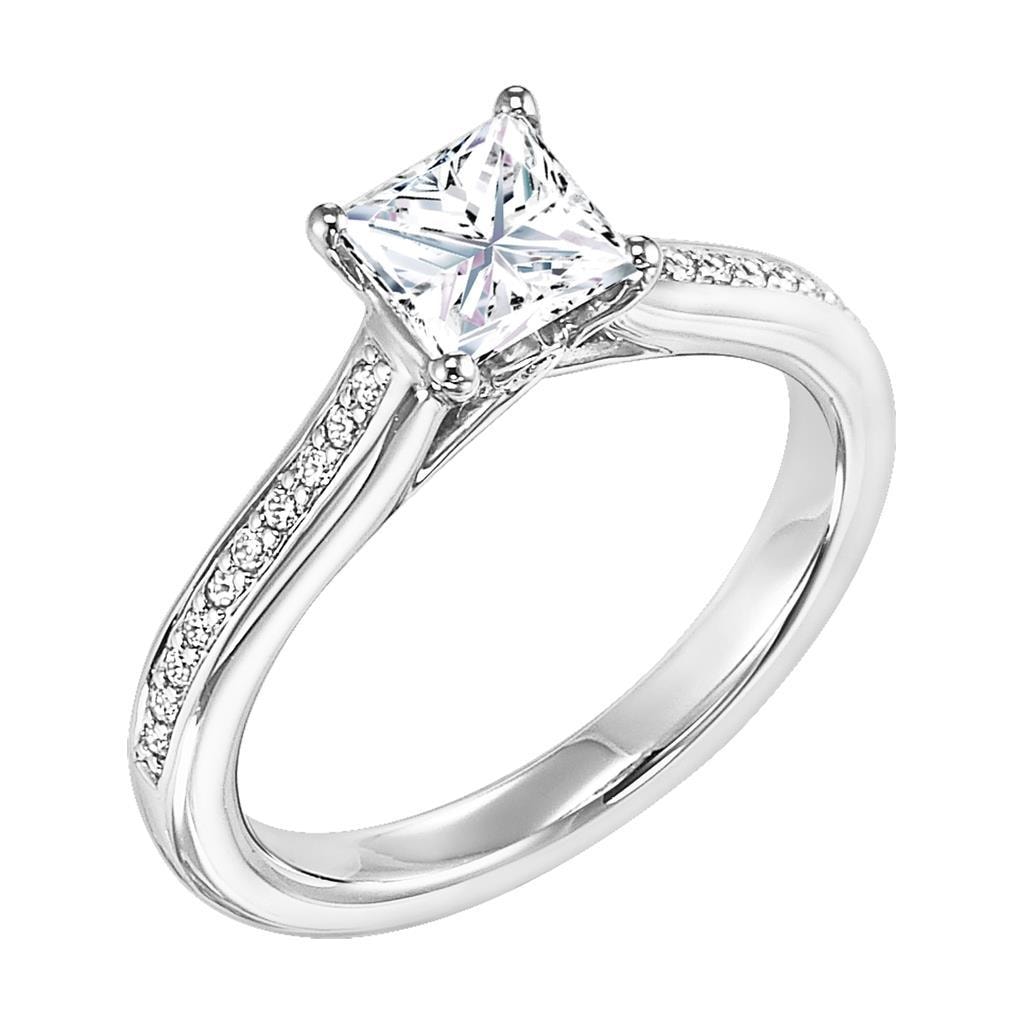 Princess Cut Contemporary Engagement Ring — SKU 31-541ECW-E