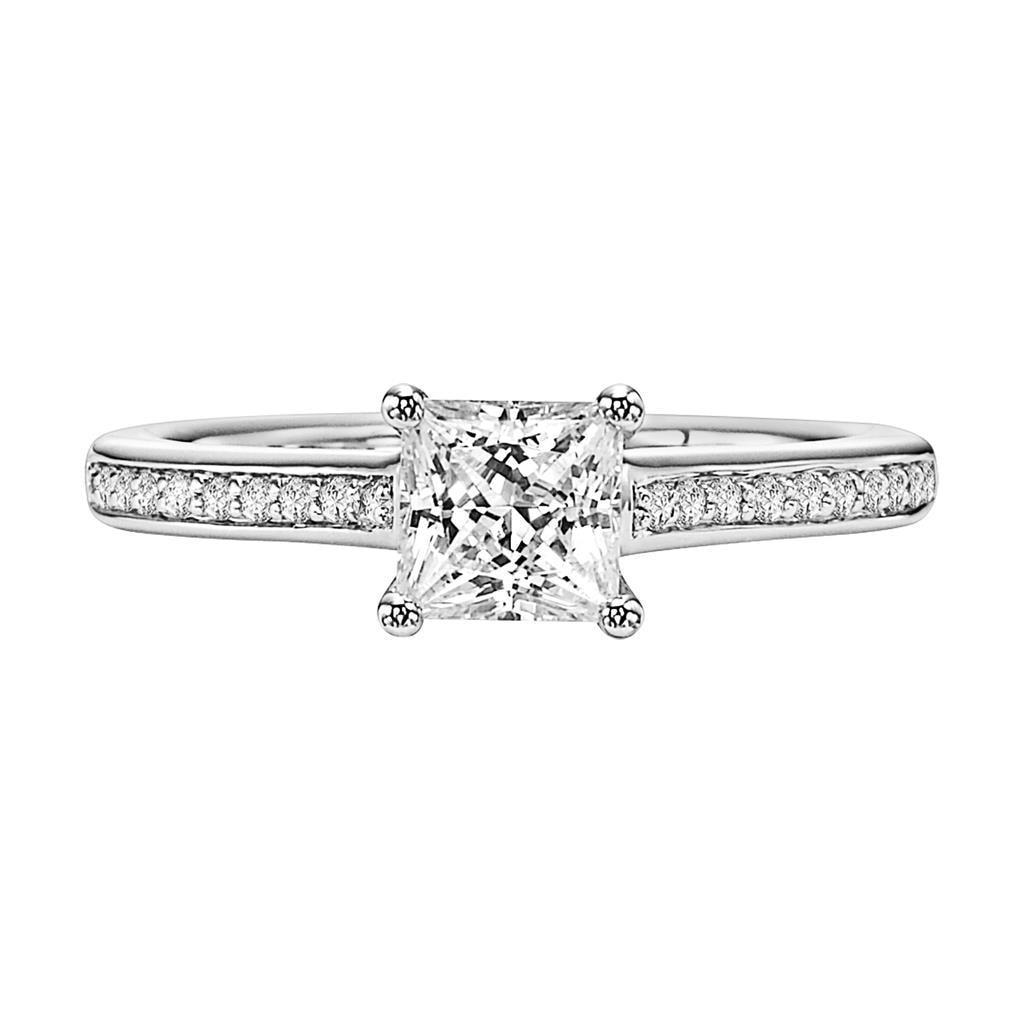Princess Cut Contemporary Engagement Ring — alternate view