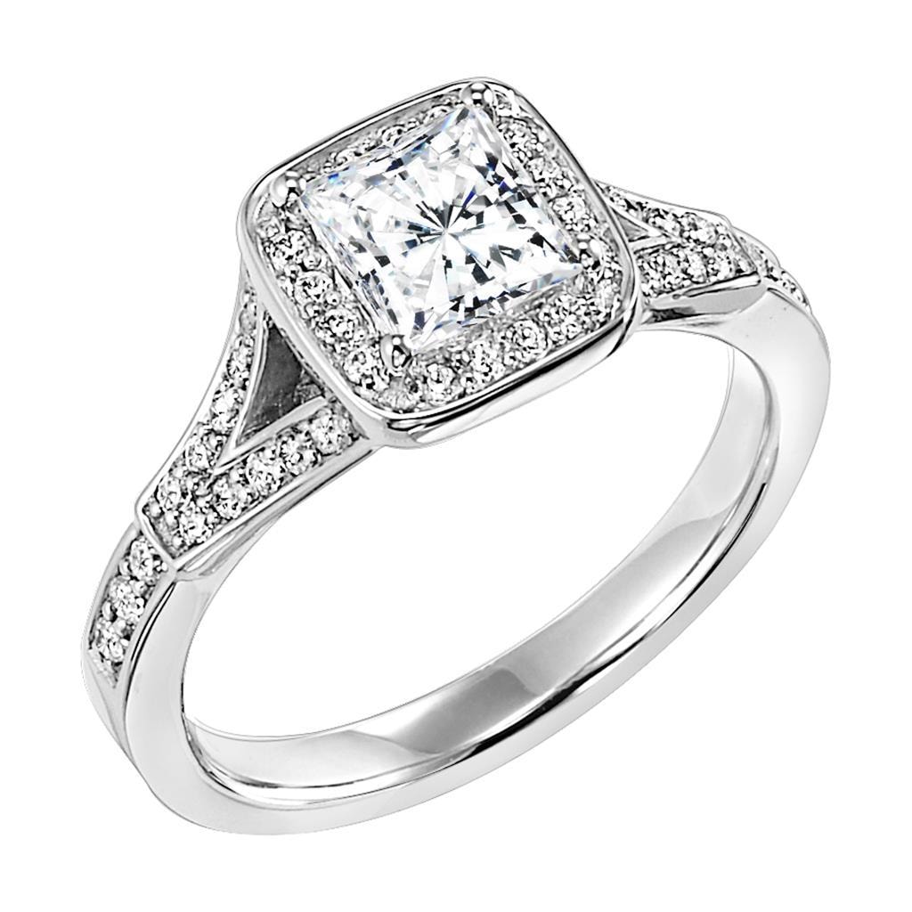 Princess Cut Halo Engagement Ring — SKU 31-547E