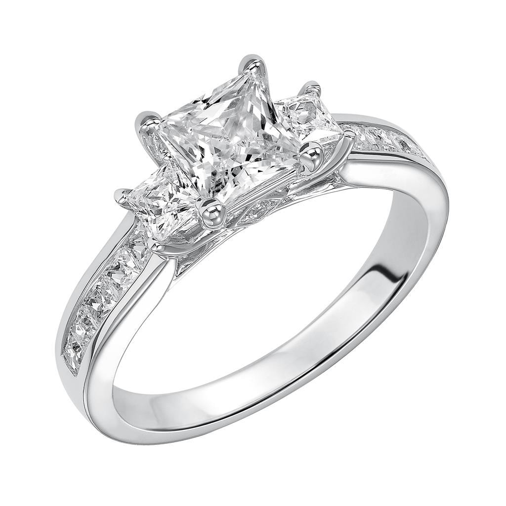 Princess Cut Three Stone Engagement Ring — SKU 31-746E