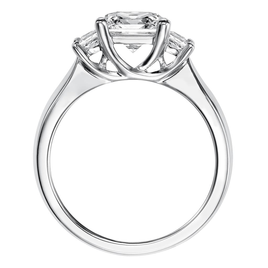 Princess Cut Three Stone Engagement Ring — alternate view