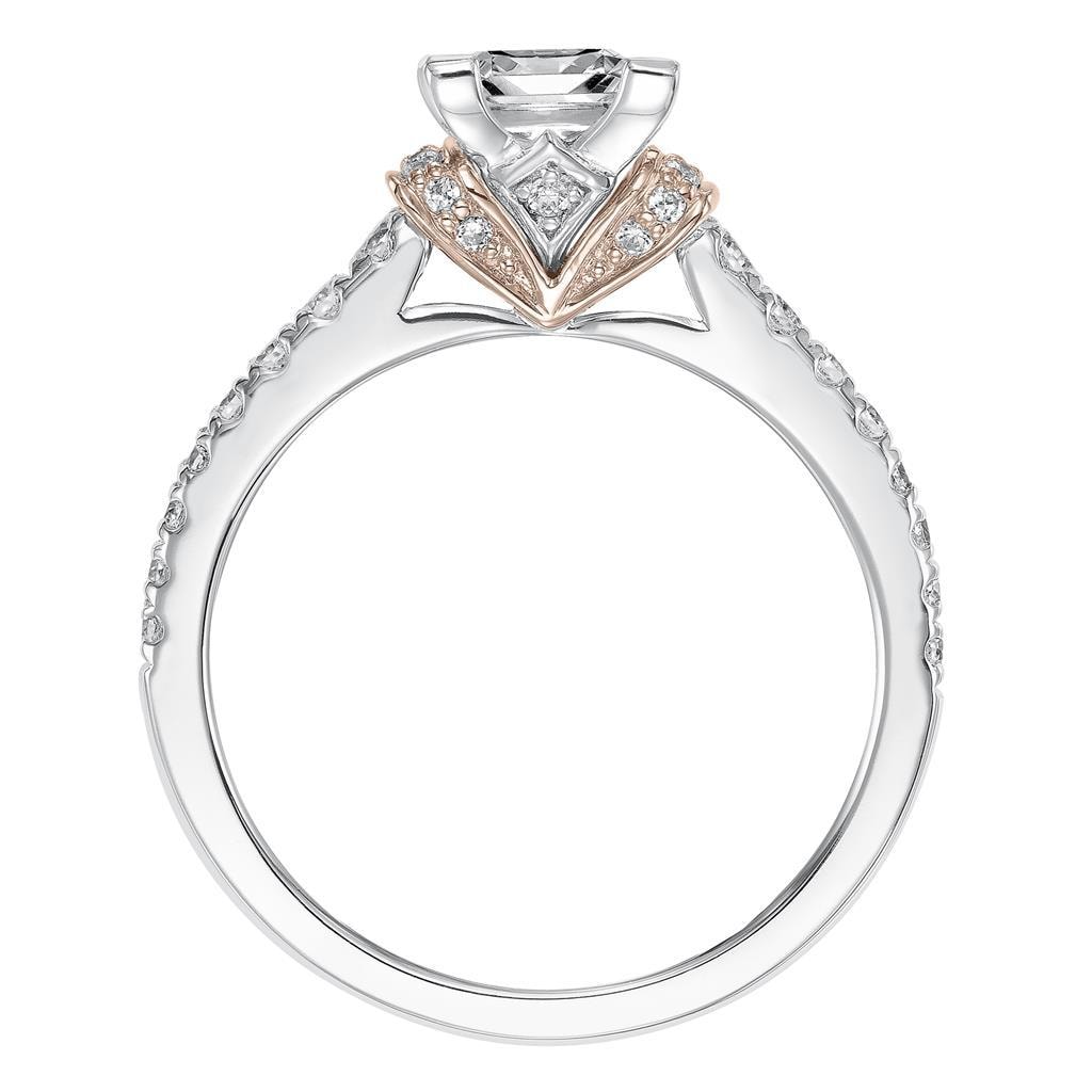 Princess Cut Vintage Engraved Engagement Ring — alternate view