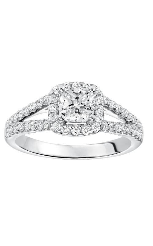 Cushion Sidestone Engagement Ring — SKU 31-917EUW