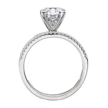 Romance Round Brilliant Sidestone Solitaire — alternate view