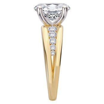 Romance Round Brilliant Sidestone Ring — alternate view
