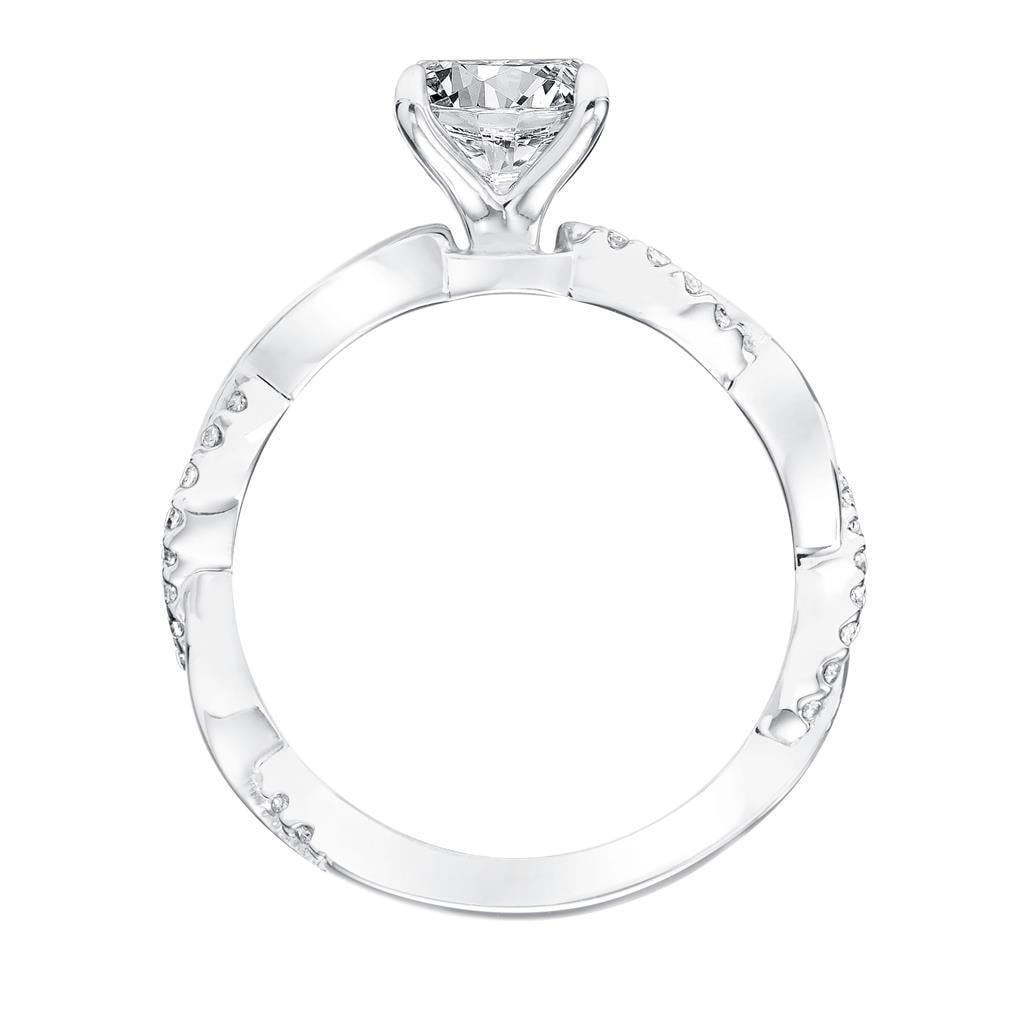 Round Brilliant Side Stone Ring — alternate view