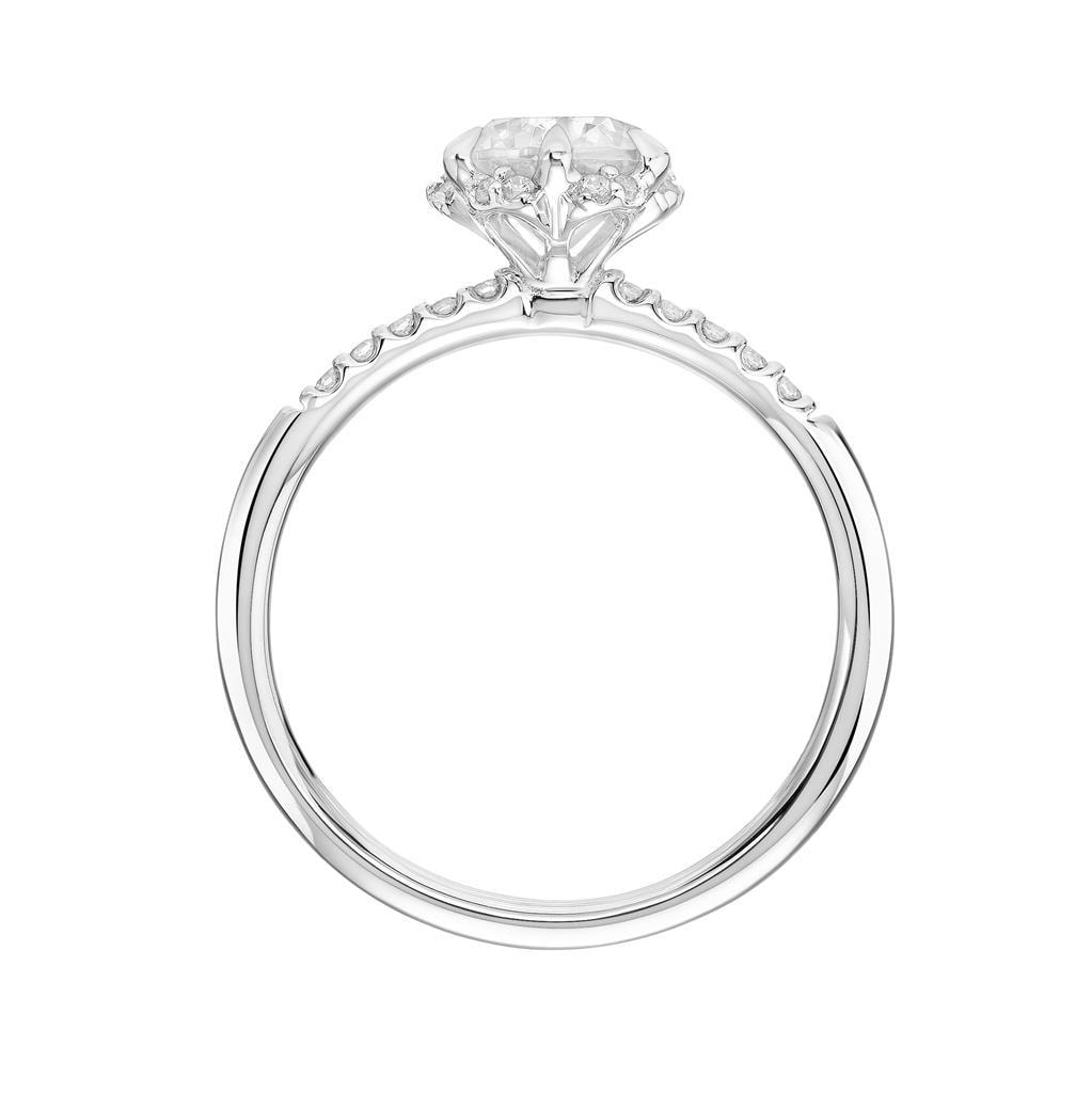 Round Brilliant Sidestone Ring — alternate view