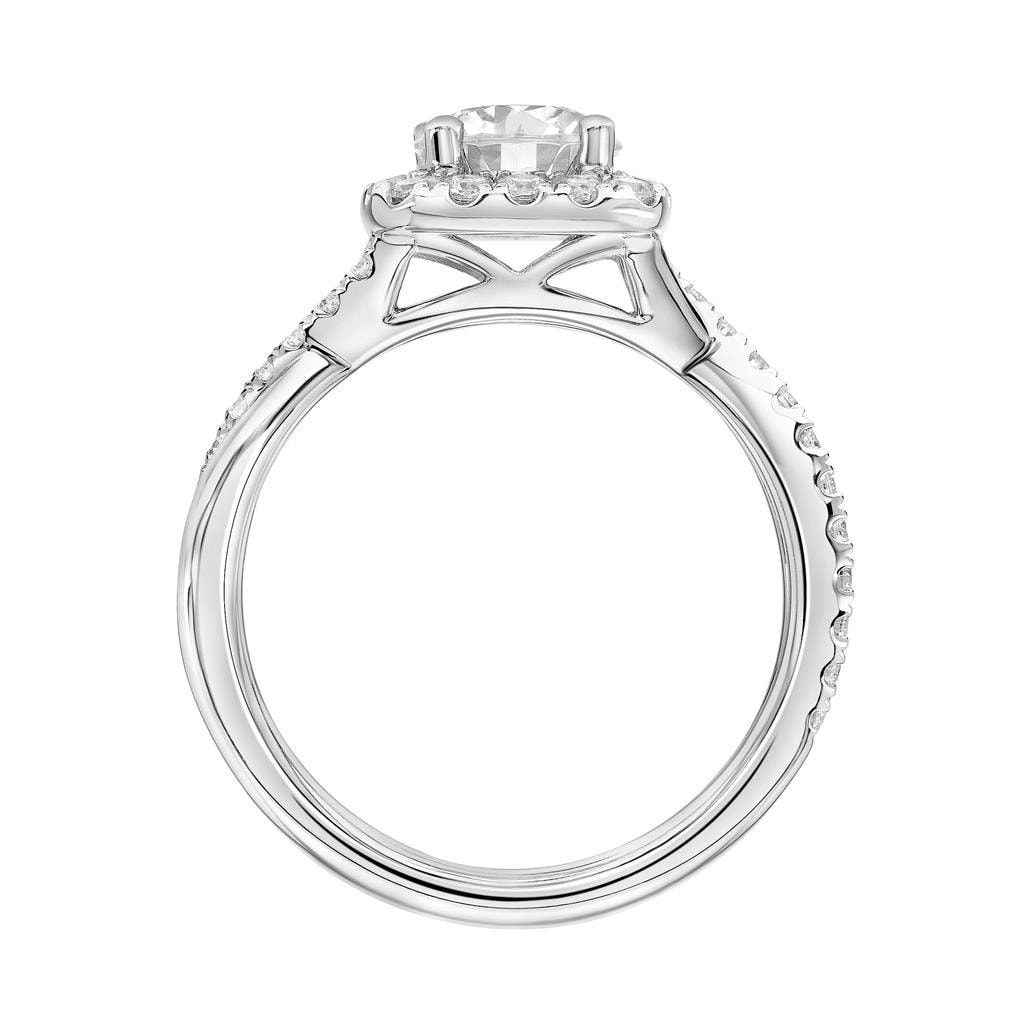 Round Brilliant Sidestone Engagement Ring — alternate view
