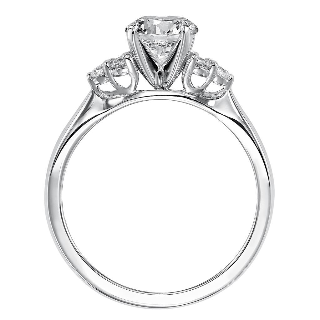 Round Brilliant Side Stone Ring — alternate view