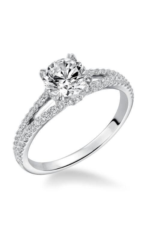 Round Brilliant Side Stone Engagement Ring — SKU 31-892ERW-E