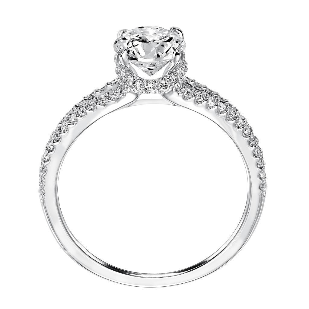 Round Brilliant Side Stone Engagement Ring — alternate view