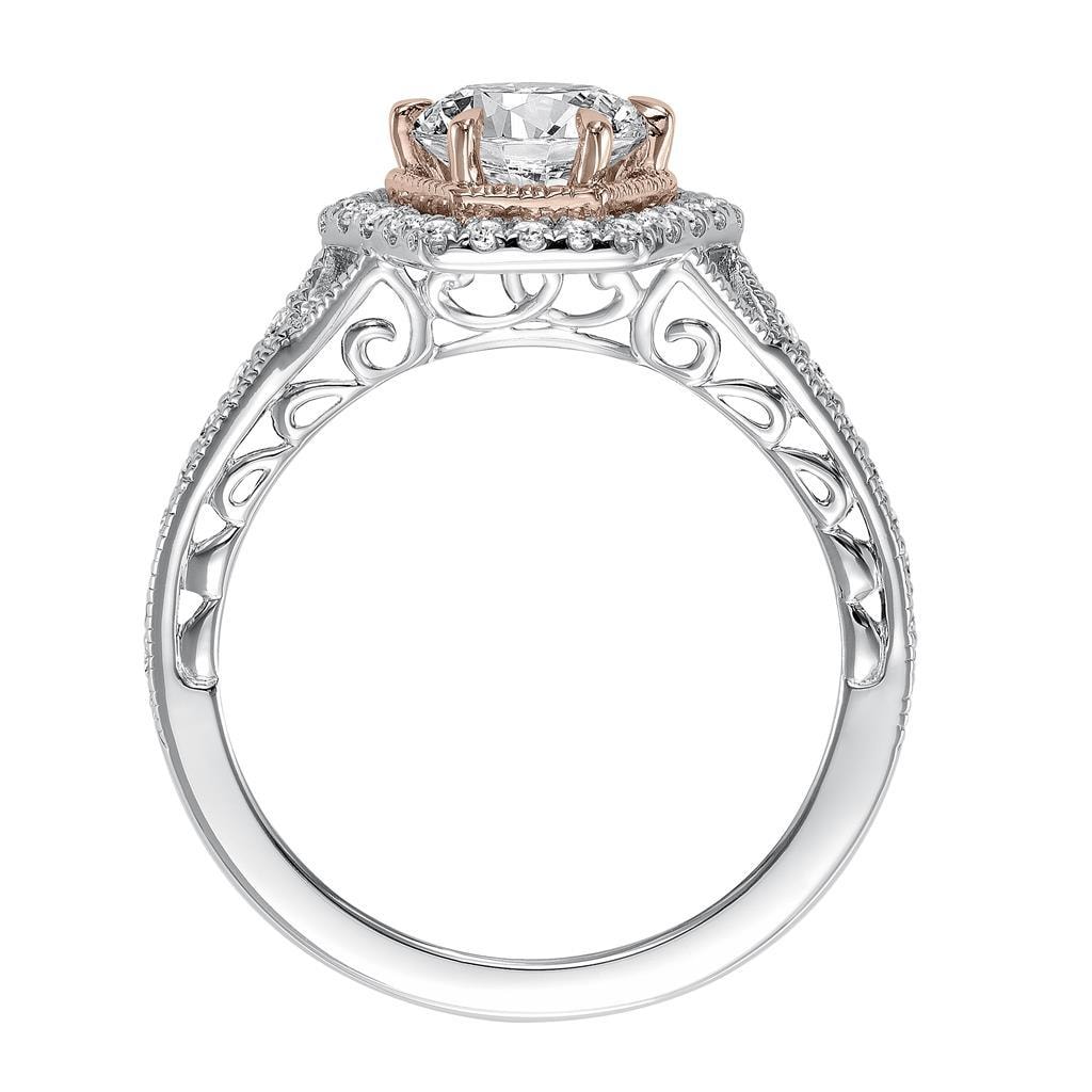 Round Brilliant Rose Gold Halo — alternate view