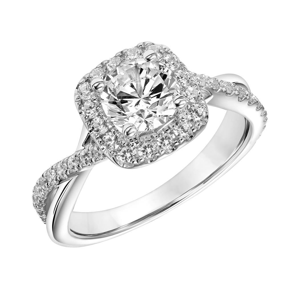 Round Brilliant Sidestone Engagement Ring — SKU 31-11146