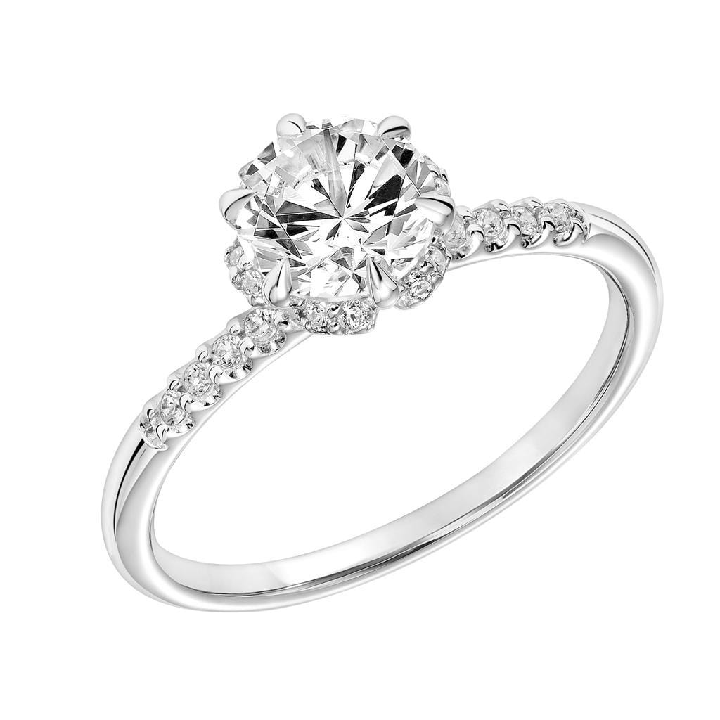 Round Brilliant Sidestone Ring — SKU 31-11126ERW